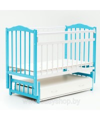 Кроватка Bambini 02 Бело-голубая